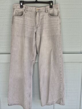 Zara Light Wash Wide-Leg Baggy Jeans Size 8 Hippie Boho Retro